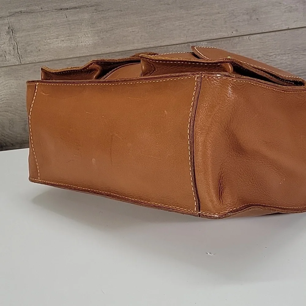 Fossil Chestnut Brown Leather Shoulder Bag Tote